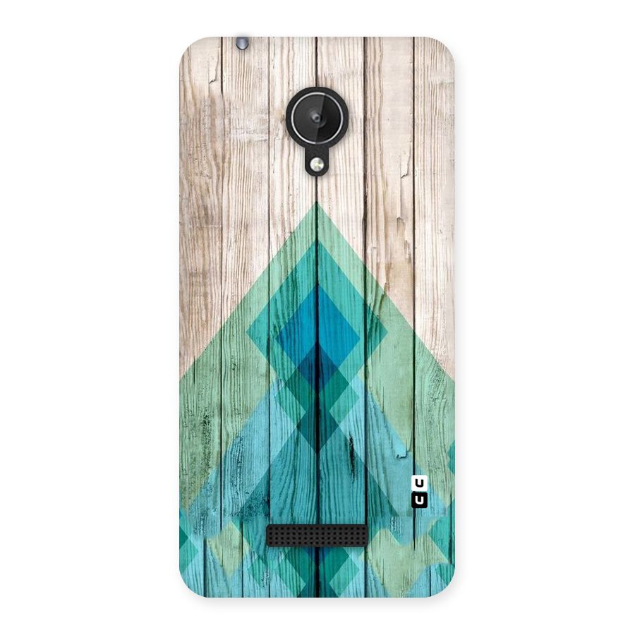 Abstract Green And Wood Back Case for Micromax Canvas Spark Q380