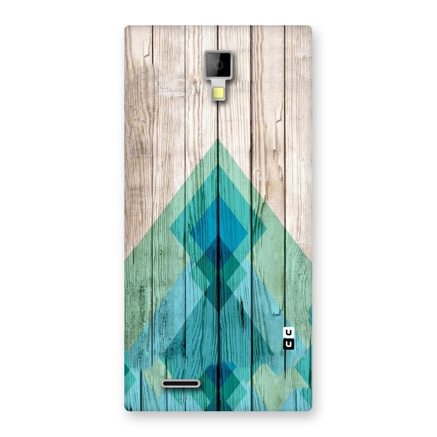 Abstract Green And Wood Back Case for Micromax Canvas Xpress A99