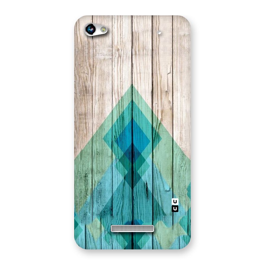 Abstract Green And Wood Back Case for Micromax Hue 2