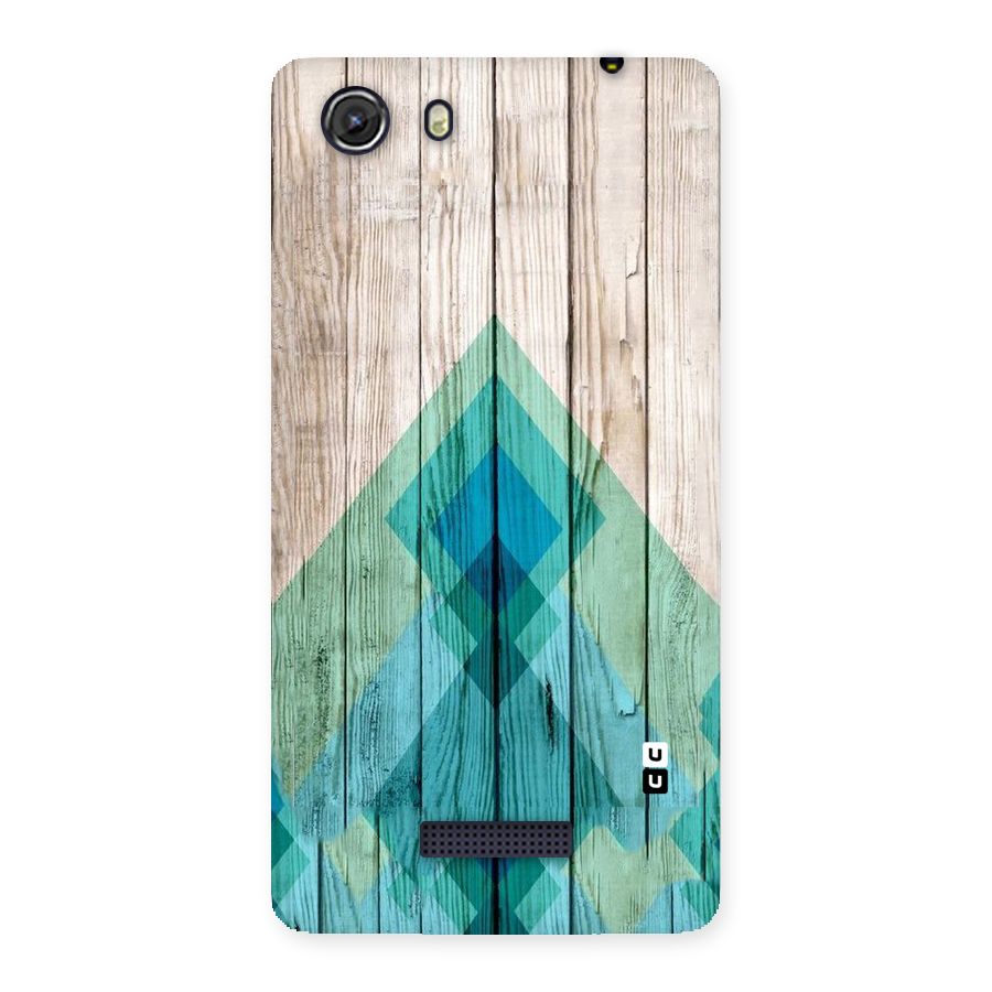 Abstract Green And Wood Back Case for Micromax Unite 3