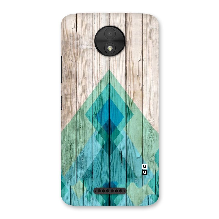 Abstract Green And Wood Back Case for Moto C