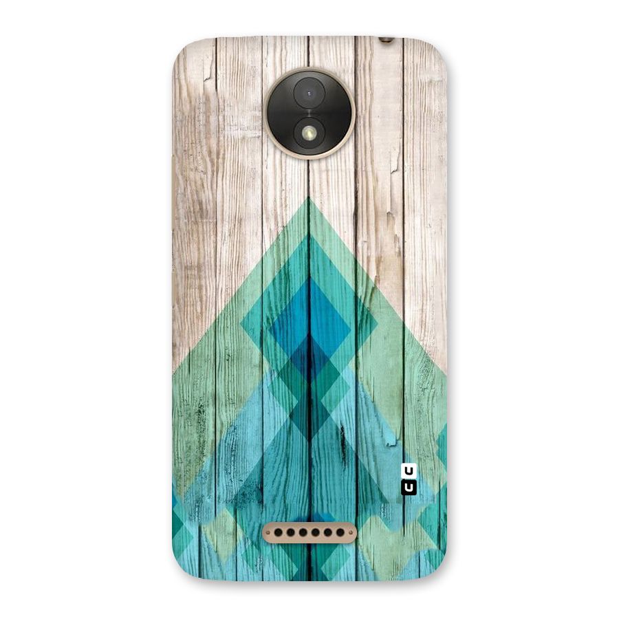 Abstract Green And Wood Back Case for Moto C Plus