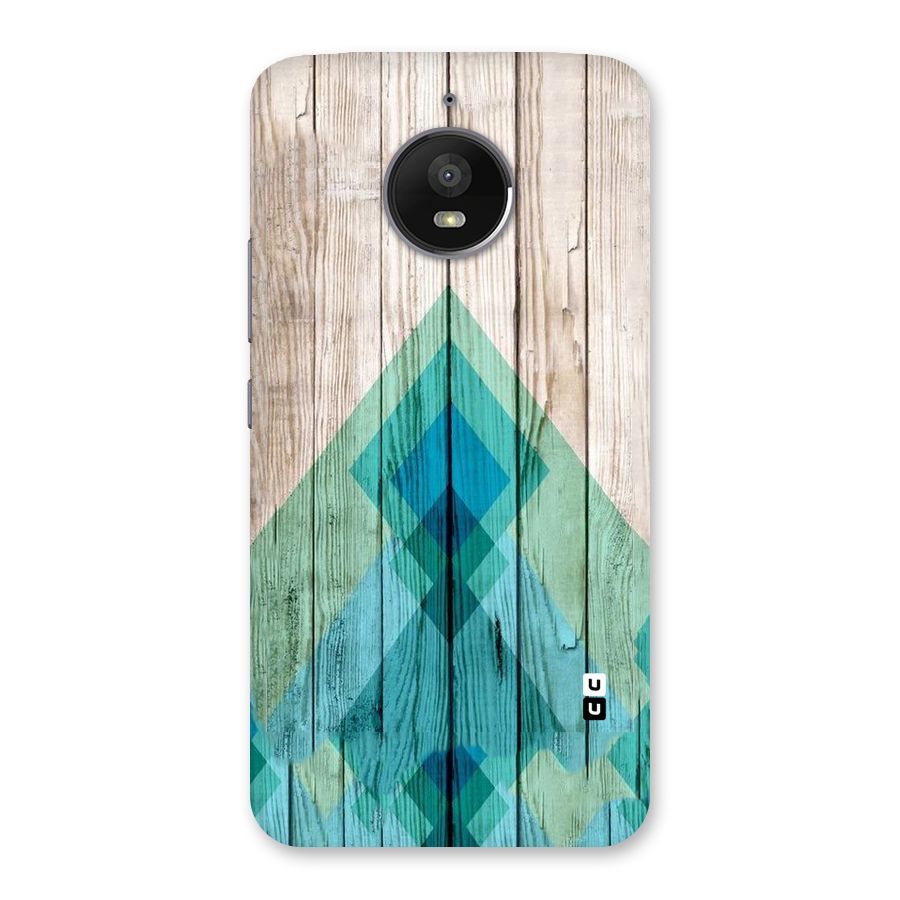 Abstract Green And Wood Back Case for Moto E4 Plus