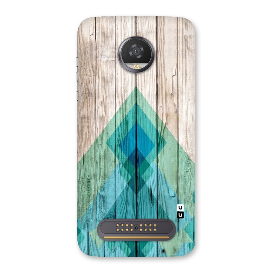 Abstract Green And Wood Back Case for Moto Z2 Play