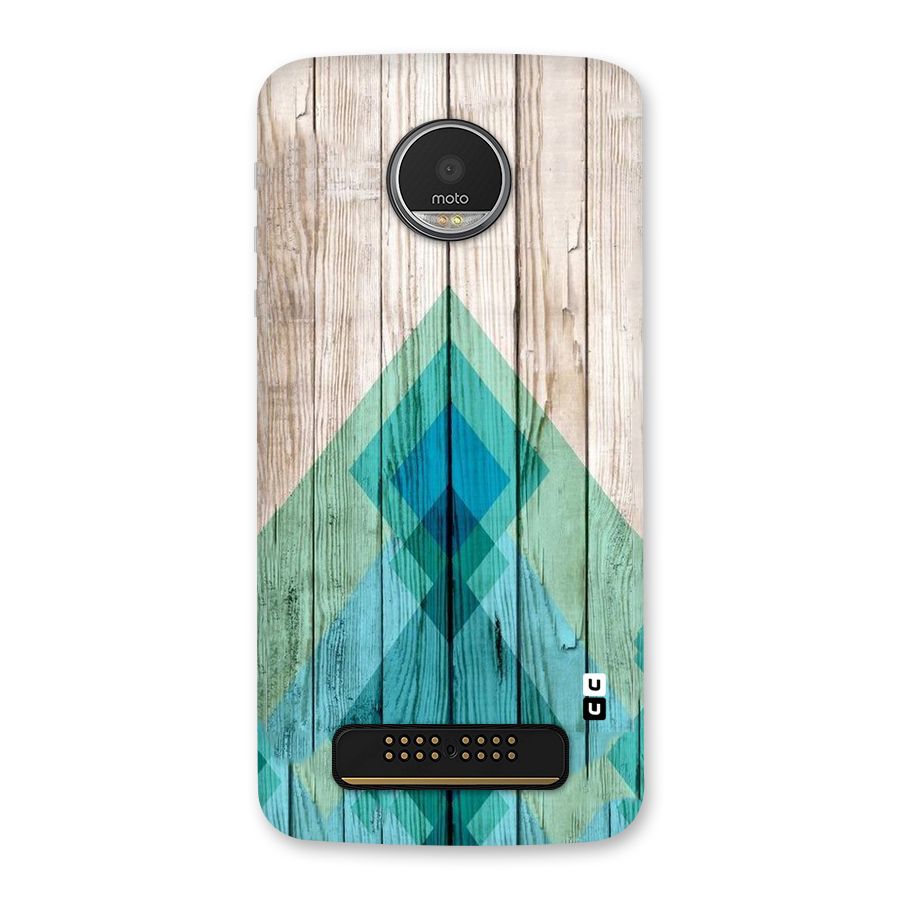 Abstract Green And Wood Back Case for Moto Z Play