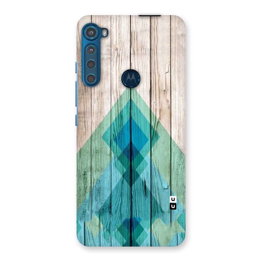 Abstract Green And Wood Back Case for Motorola One Fusion Plus