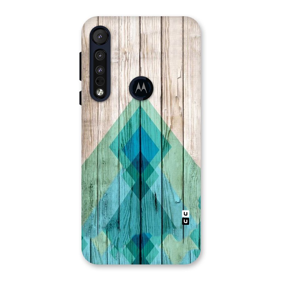 Abstract Green And Wood Back Case for Motorola One Macro