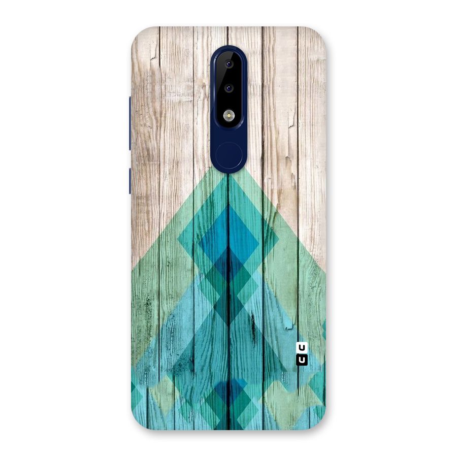 Abstract Green And Wood Back Case for Nokia 5.1 Plus