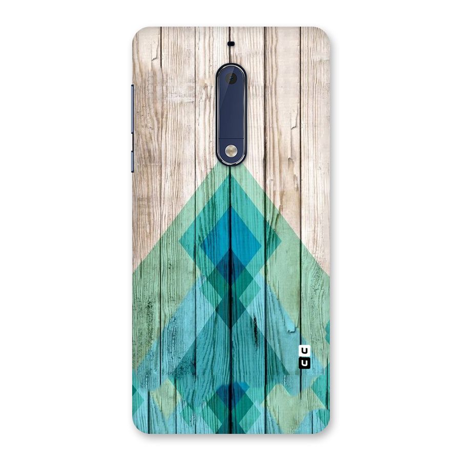 Abstract Green And Wood Back Case for Nokia 5