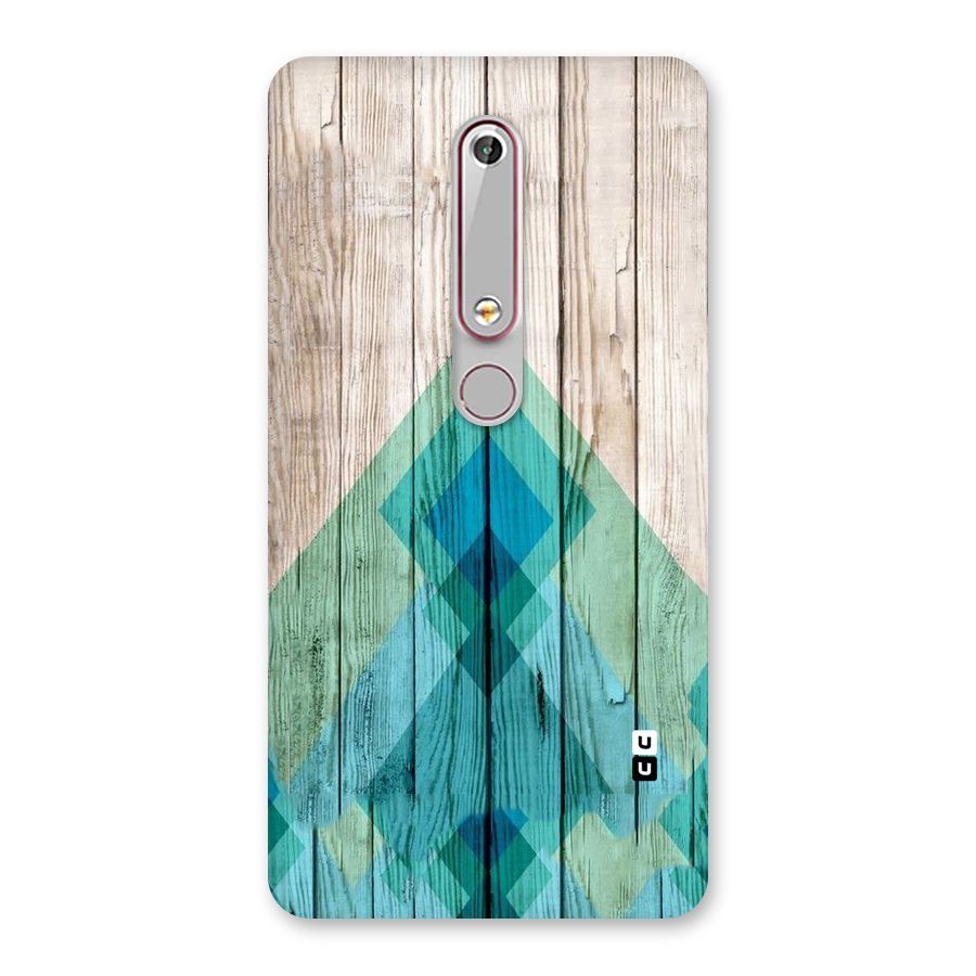 Abstract Green And Wood Back Case for Nokia 6.1