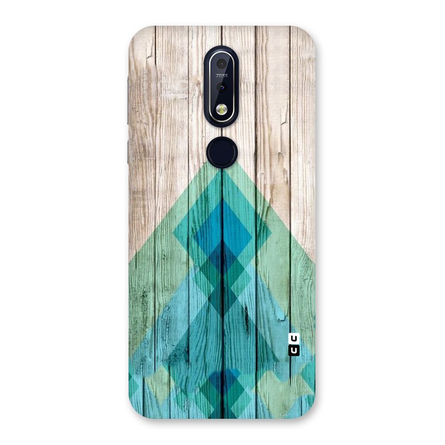 Abstract Green And Wood Back Case for Nokia 7.1