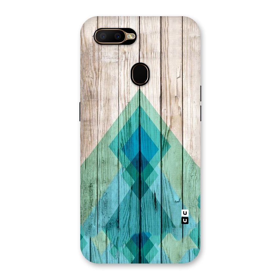 Abstract Green And Wood Back Case for Oppo A5s