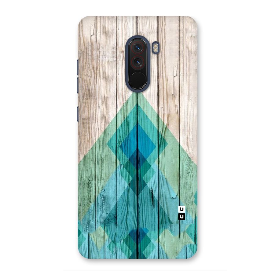 Abstract Green And Wood Back Case for Poco F1