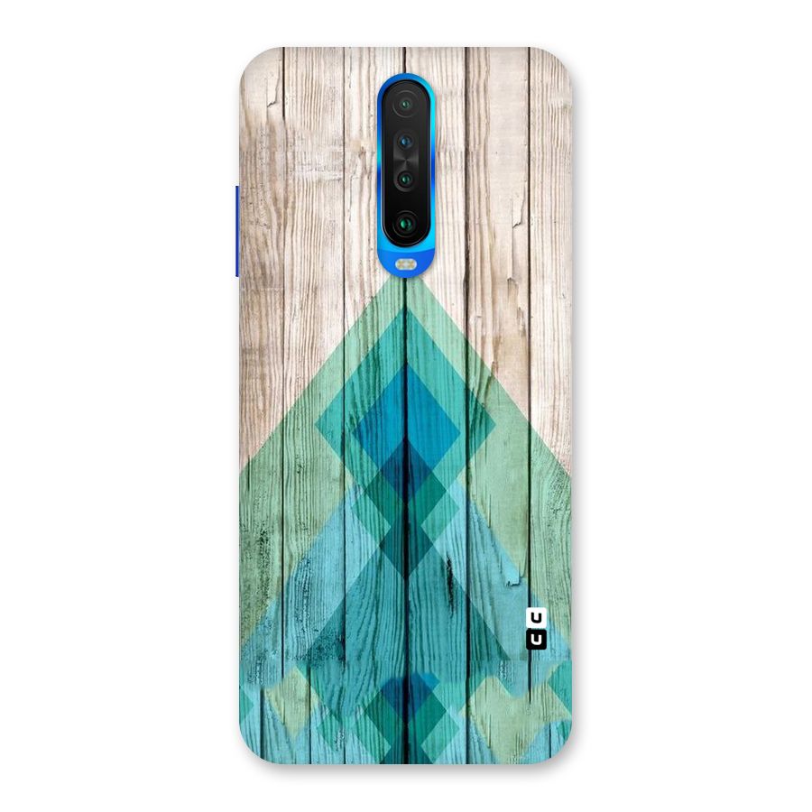 Abstract Green And Wood Back Case for Poco X2