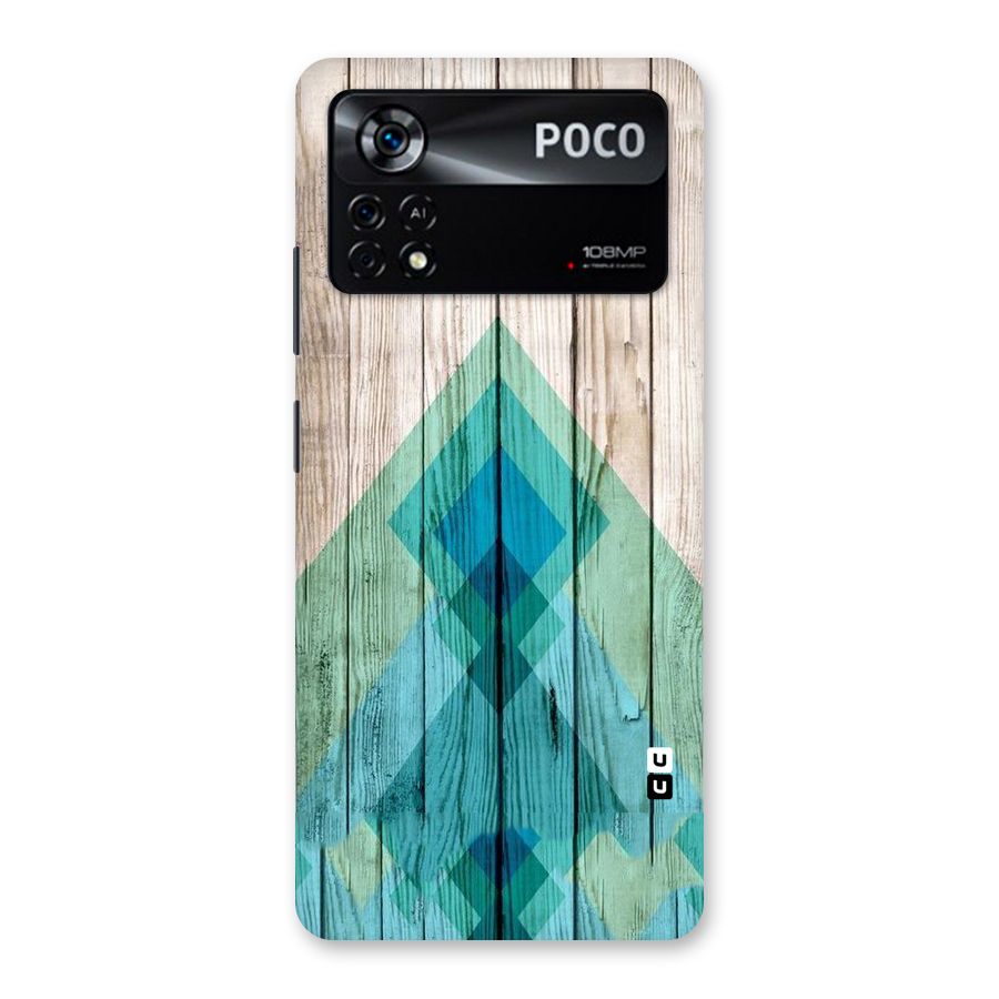 Abstract Green And Wood Back Case for Poco X4 Pro 5G