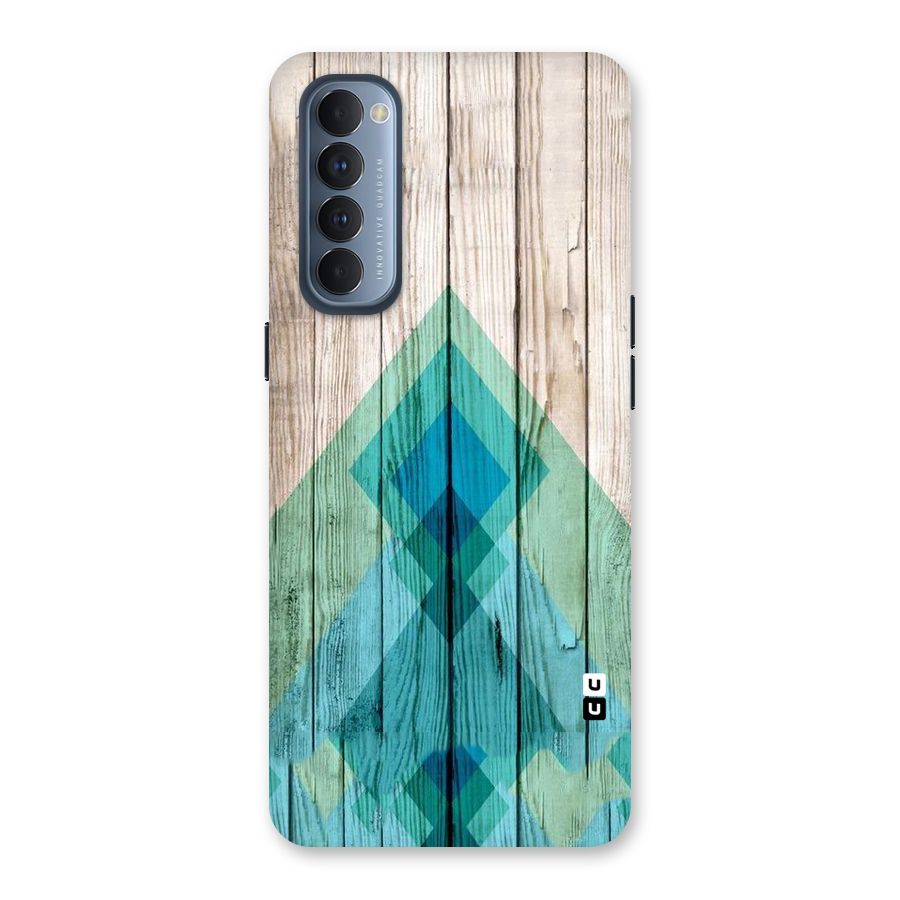 Abstract Green And Wood Back Case for Reno4 Pro