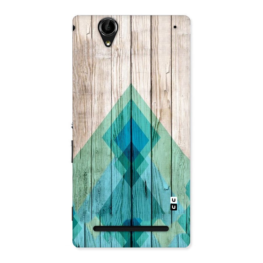 Abstract Green And Wood Back Case for Sony Xperia T2