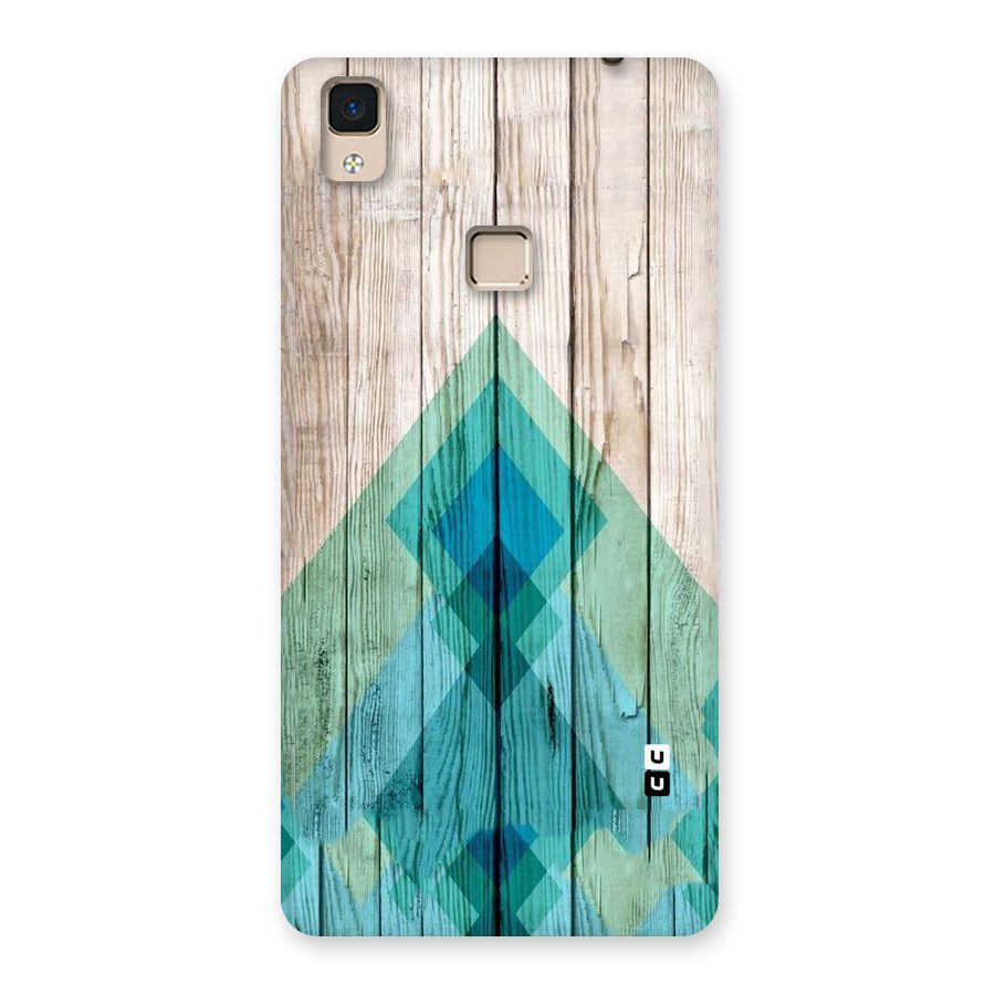 Abstract Green And Wood Back Case for V3 Max