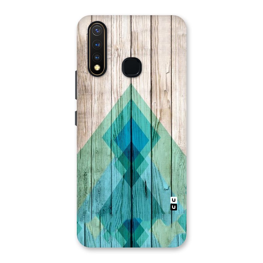 Abstract Green And Wood Back Case for Vivo U20