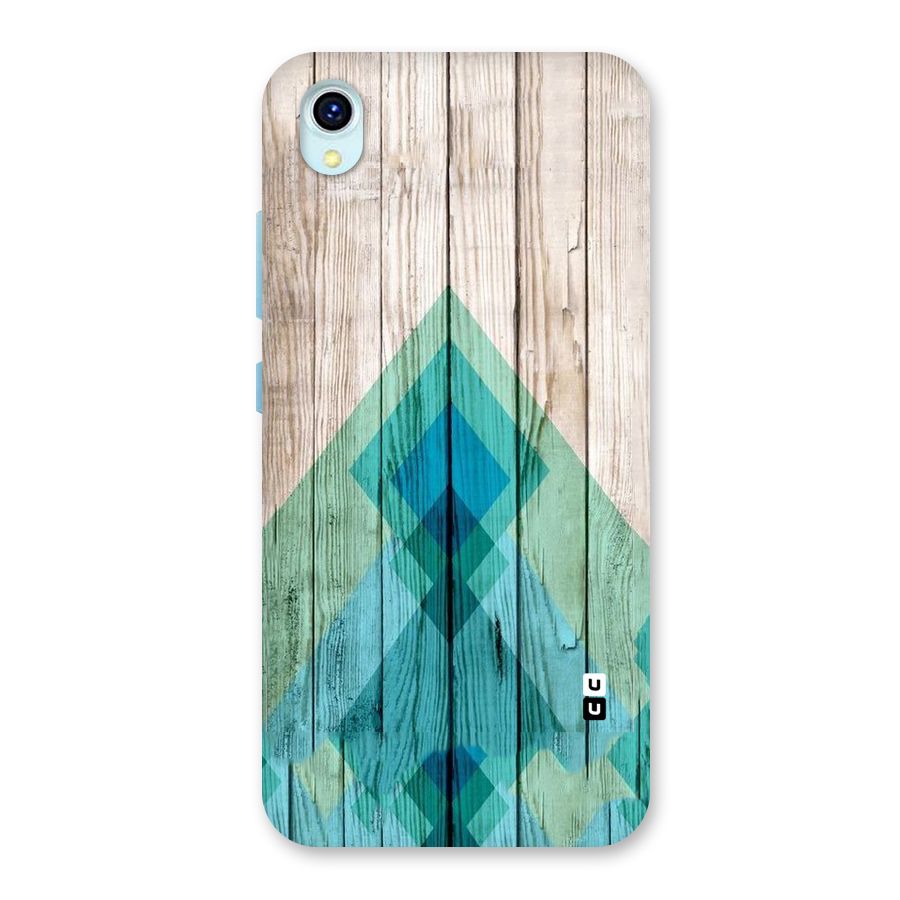 Abstract Green And Wood Back Case for Vivo Y1s