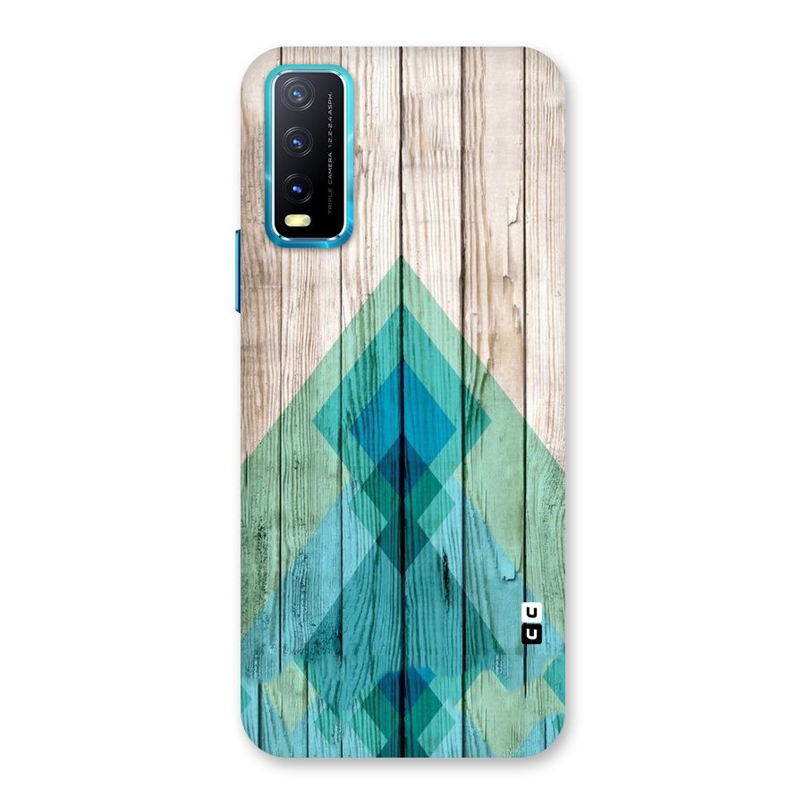 Abstract Green And Wood Back Case for Vivo Y20A
