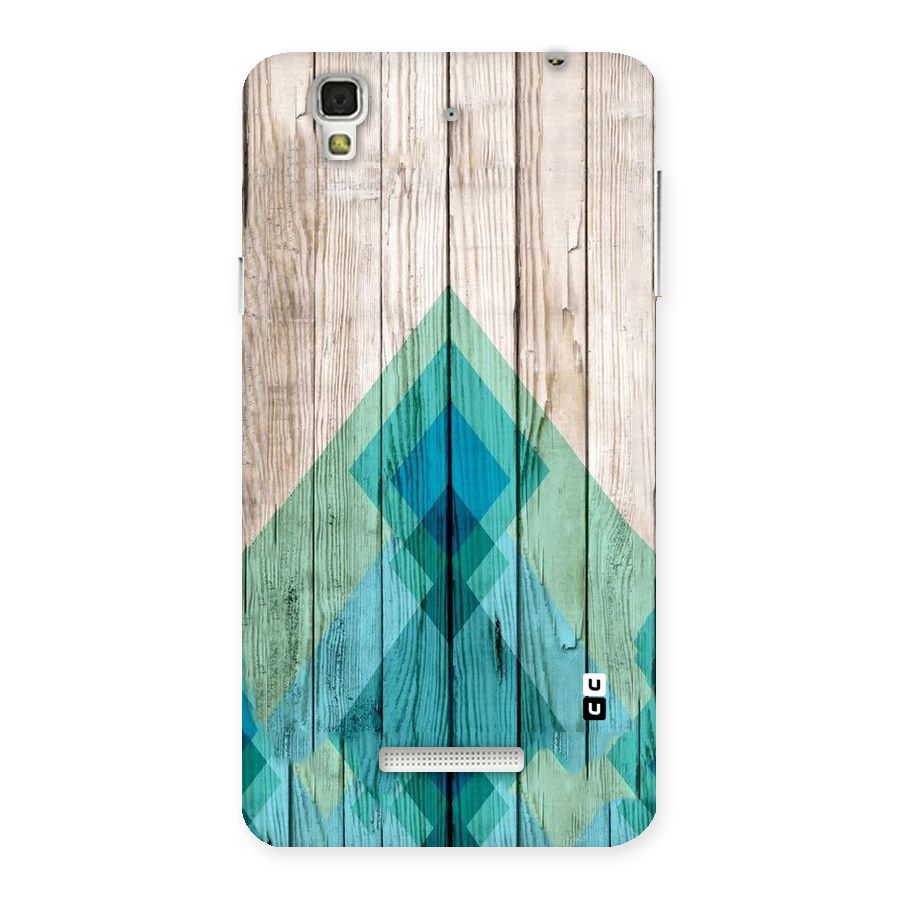 Abstract Green And Wood Back Case for Yu Yureka