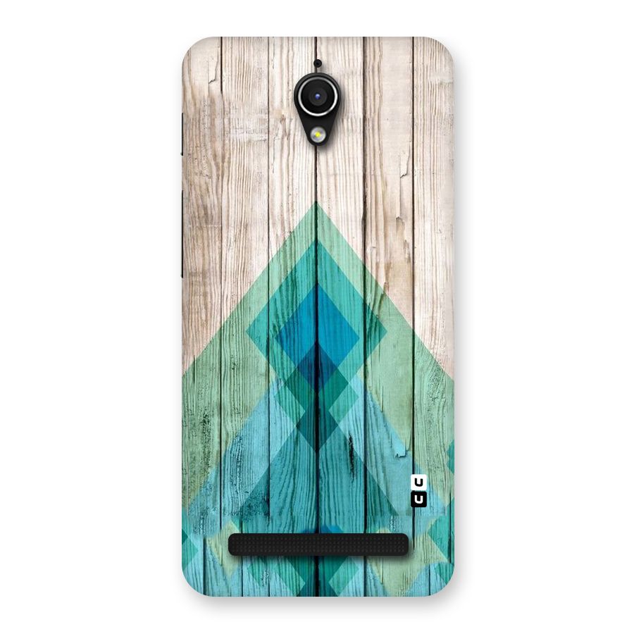 Abstract Green And Wood Back Case for Zenfone Go