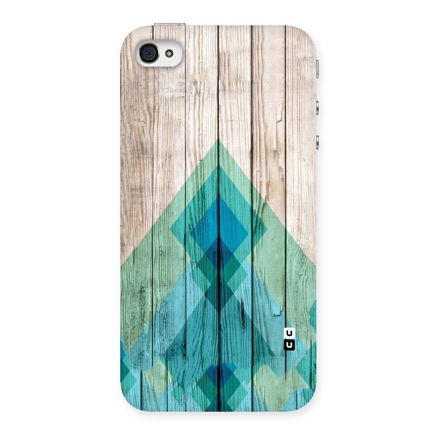 Abstract Green And Wood Back Case for iPhone 4 4s