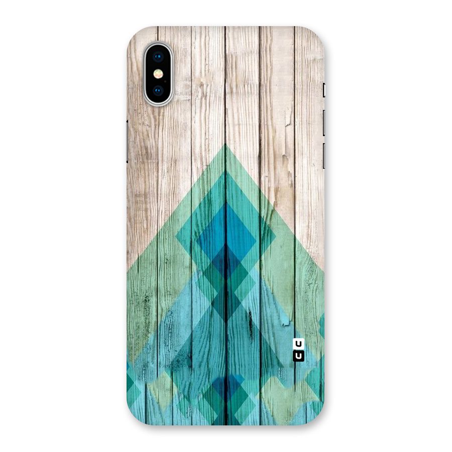 Abstract Green And Wood Back Case for iPhone XS
