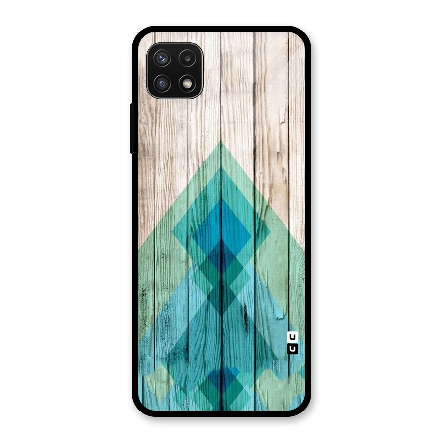 Abstract Green And Wood Glass Back Case for Galaxy A22 5G