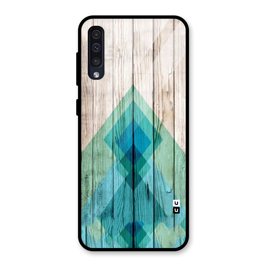 Abstract Green And Wood Glass Back Case for Galaxy A50