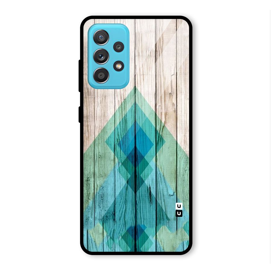 Abstract Green And Wood Glass Back Case for Galaxy A52s 5G