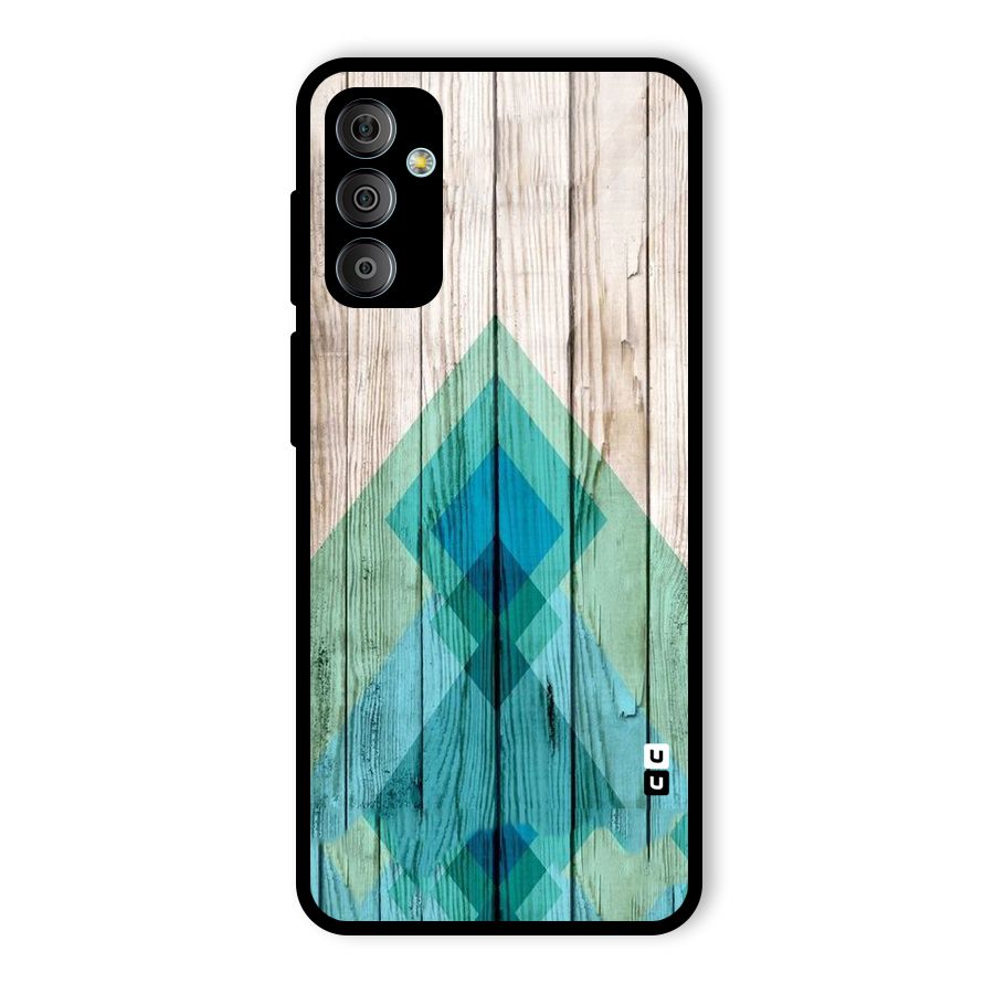 Abstract Green And Wood Glass Back Case for Galaxy F23