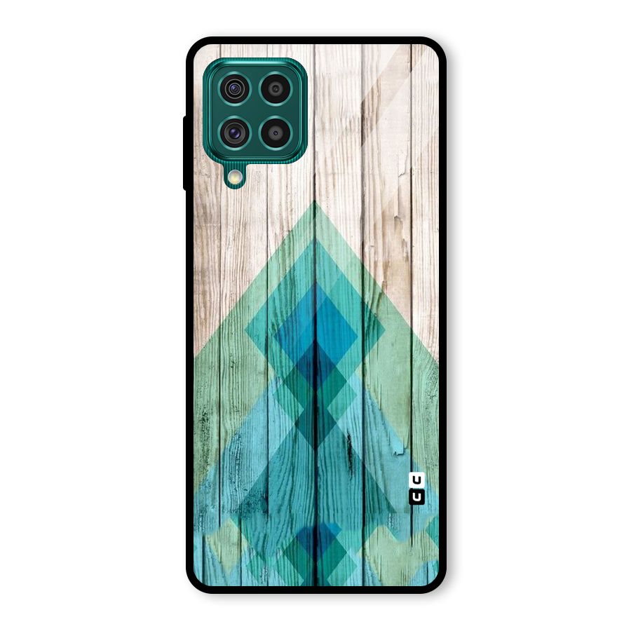 Abstract Green And Wood Glass Back Case for Galaxy F62