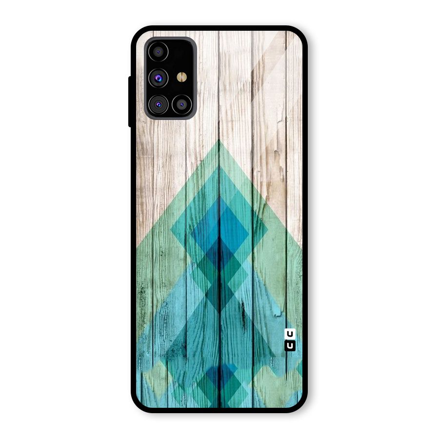 Abstract Green And Wood Glass Back Case for Galaxy M31s