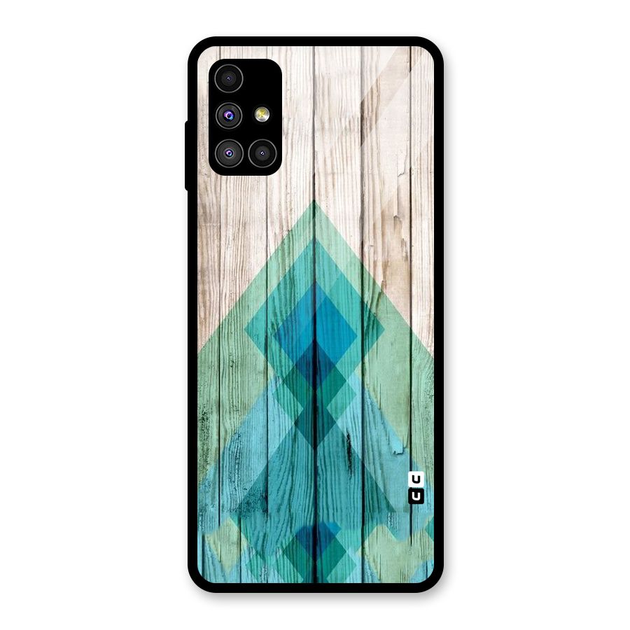 Abstract Green And Wood Glass Back Case for Galaxy M51