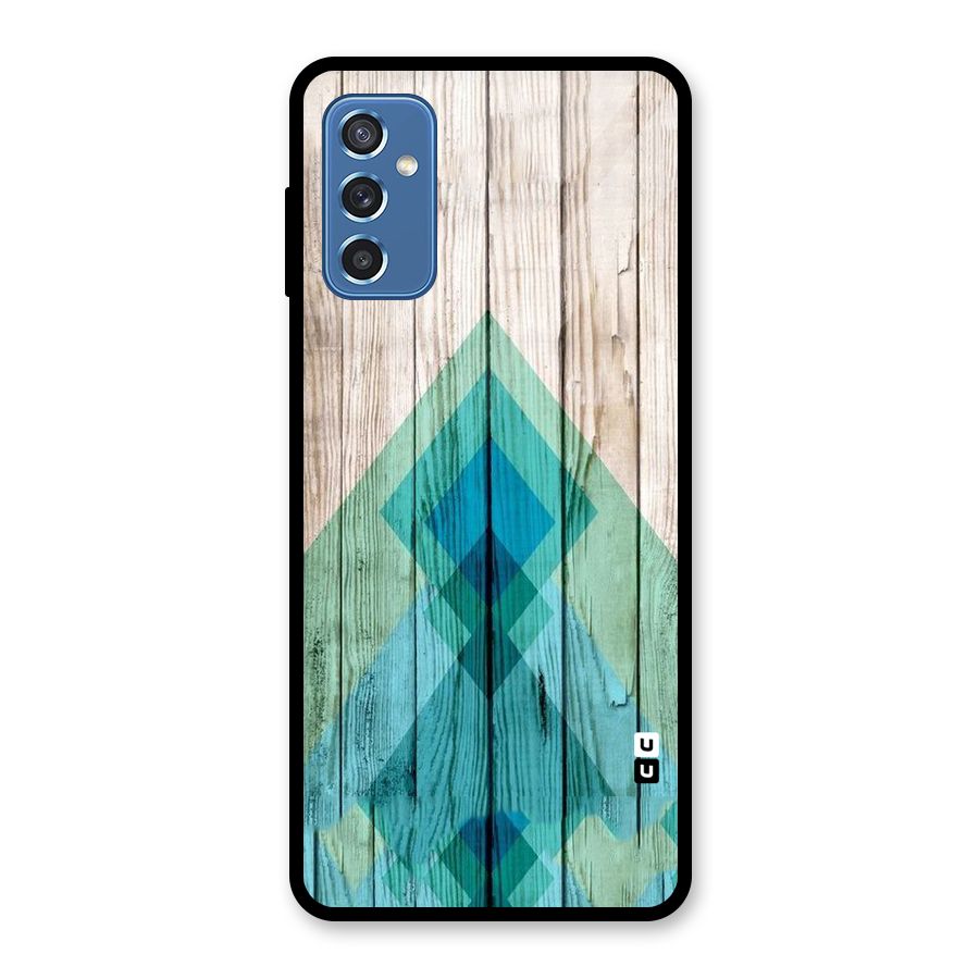 Abstract Green And Wood Glass Back Case for Galaxy M52 5G