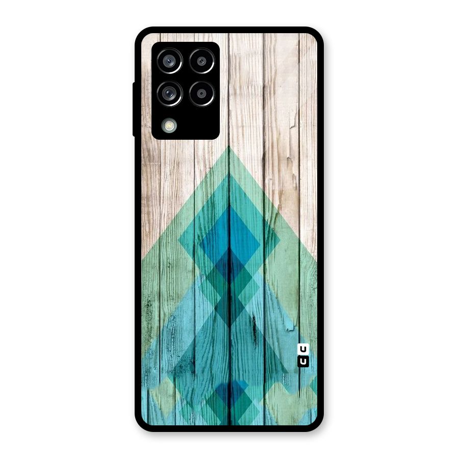 Abstract Green And Wood Glass Back Case for Galaxy M53 5G