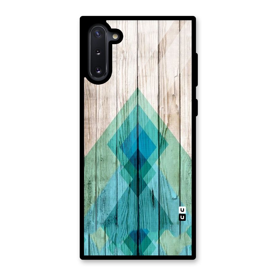 Abstract Green And Wood Glass Back Case for Galaxy Note 10