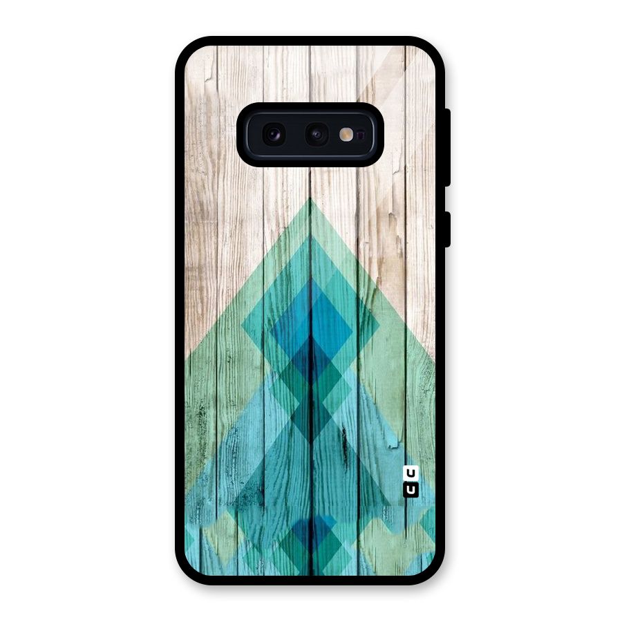 Abstract Green And Wood Glass Back Case for Galaxy S10e