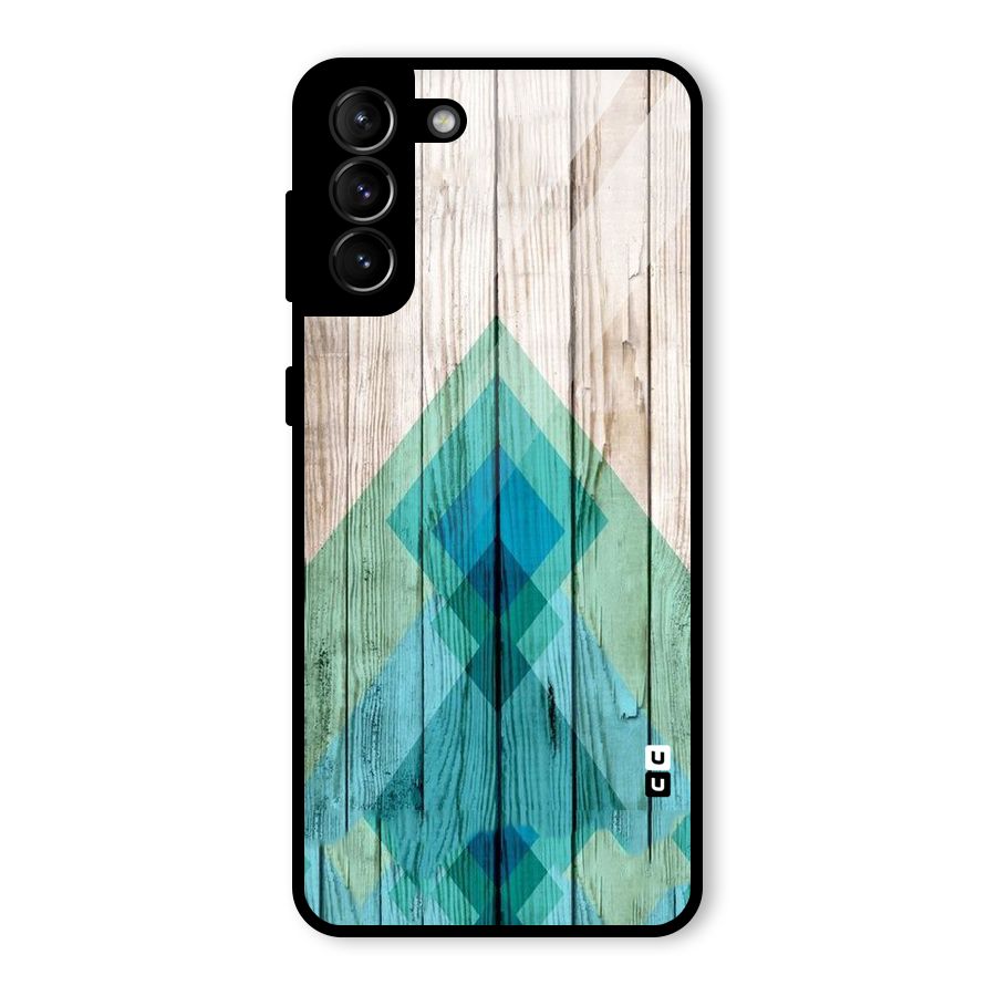 Abstract Green And Wood Glass Back Case for Galaxy S21 Plus