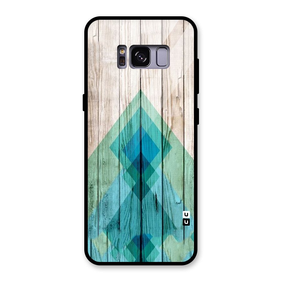 Abstract Green And Wood Glass Back Case for Galaxy S8