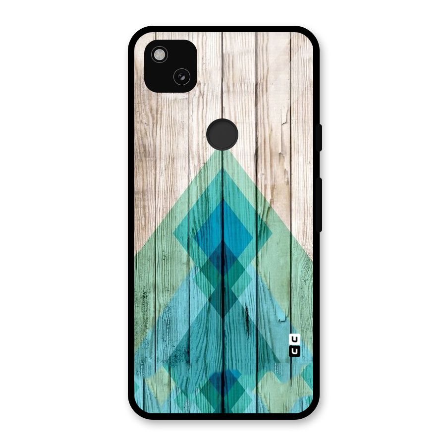 Abstract Green And Wood Glass Back Case for Google Pixel 4a