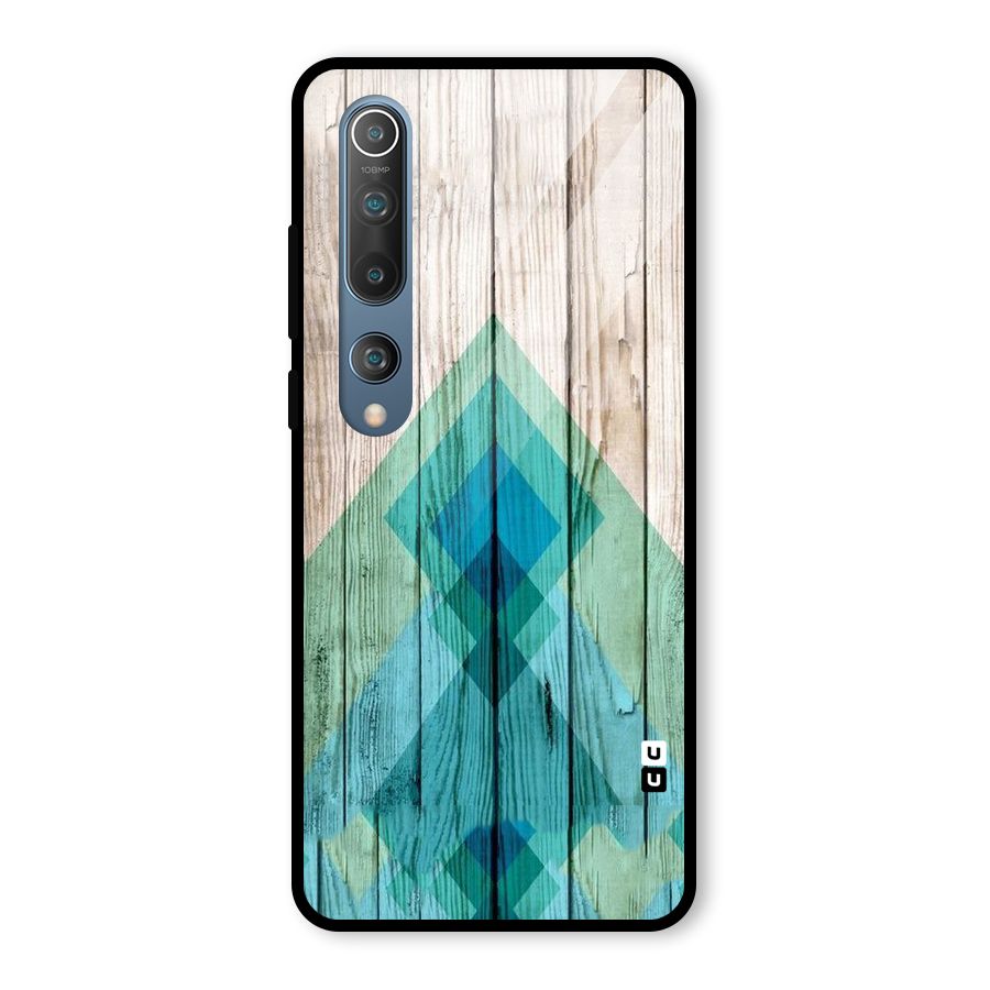 Abstract Green And Wood Glass Back Case for Mi 10