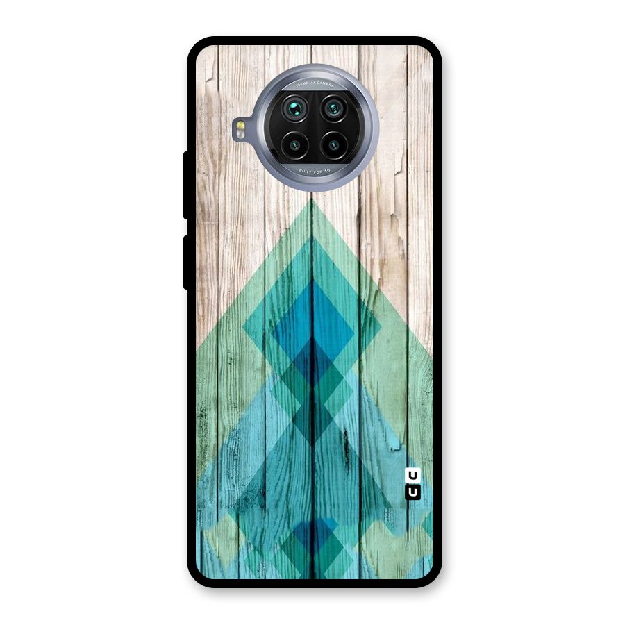 Abstract Green And Wood Glass Back Case for Mi 10i