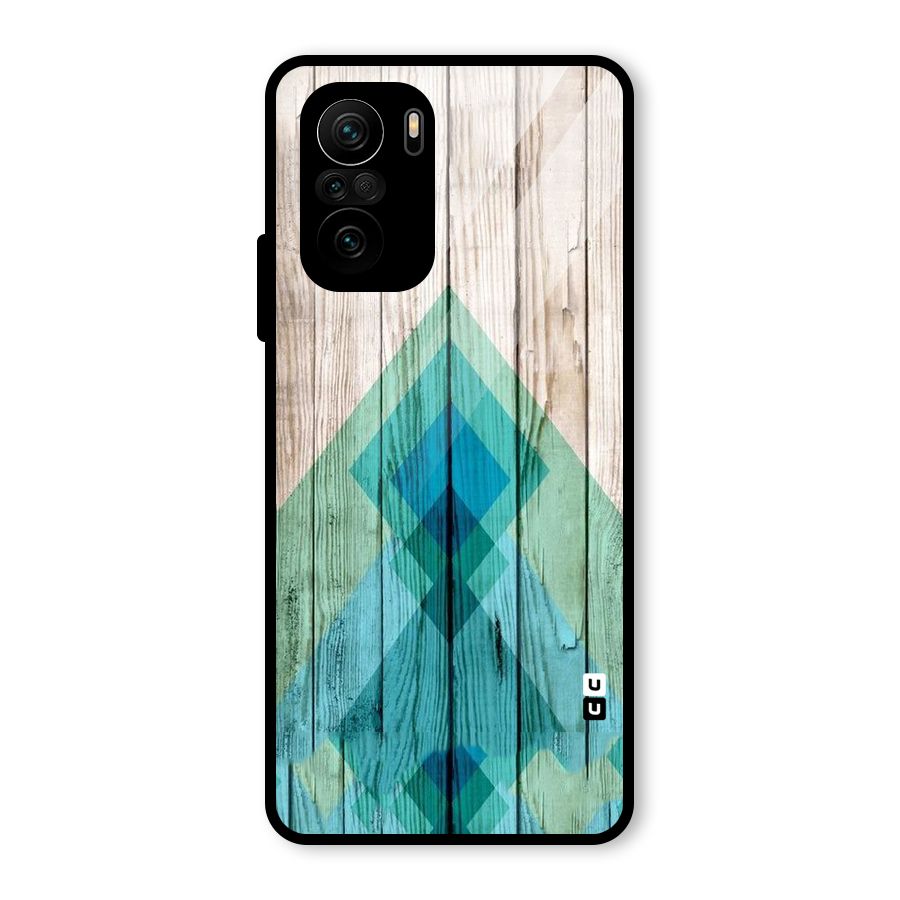 Abstract Green And Wood Glass Back Case for Mi 11x