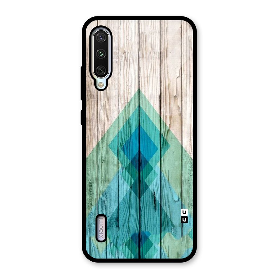 Abstract Green And Wood Glass Back Case for Mi A3