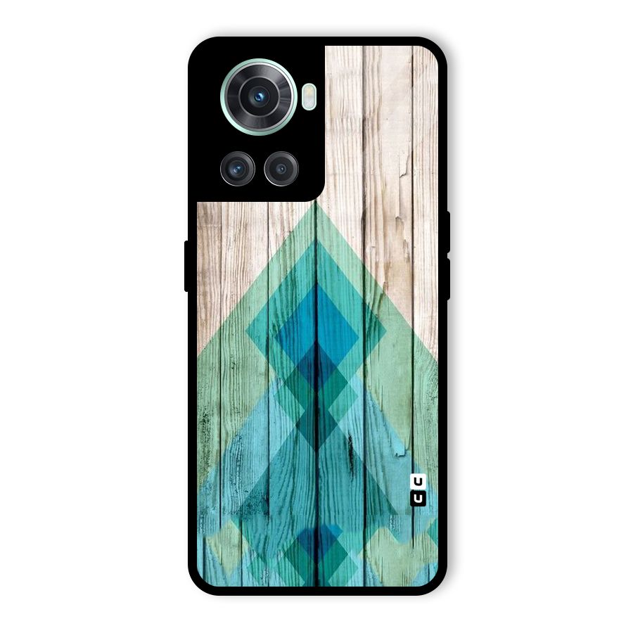 Abstract Green And Wood Glass Back Case for OnePlus 10R