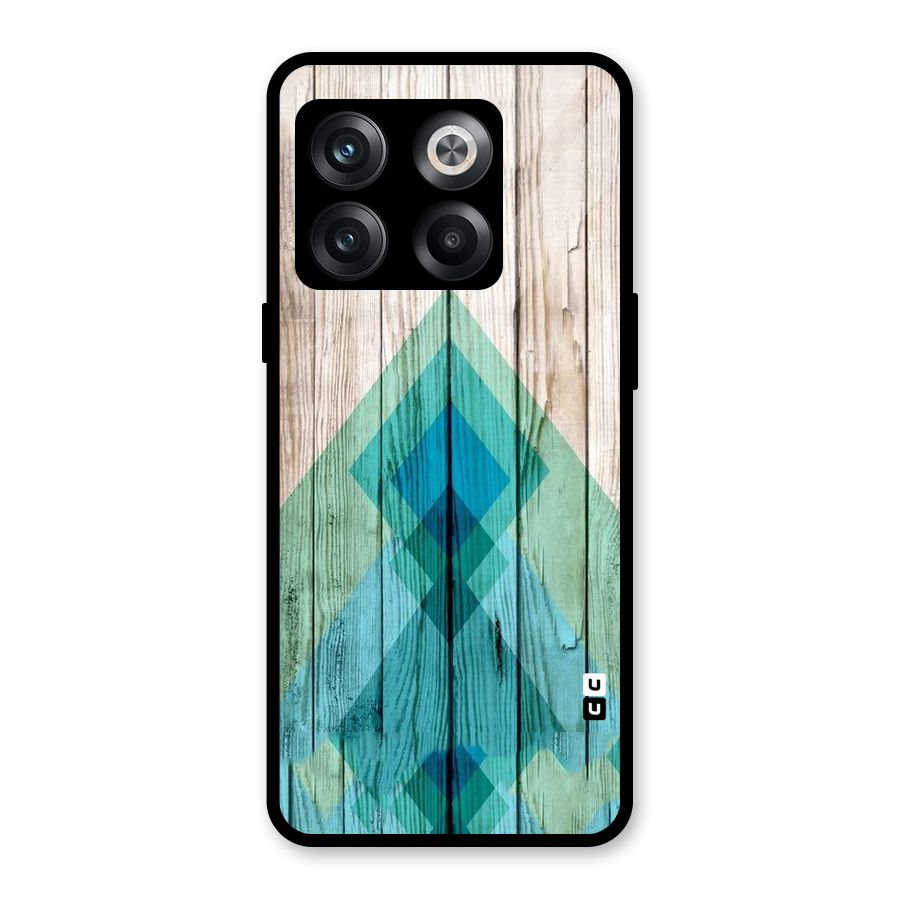 Abstract Green And Wood Glass Back Case for OnePlus 10T