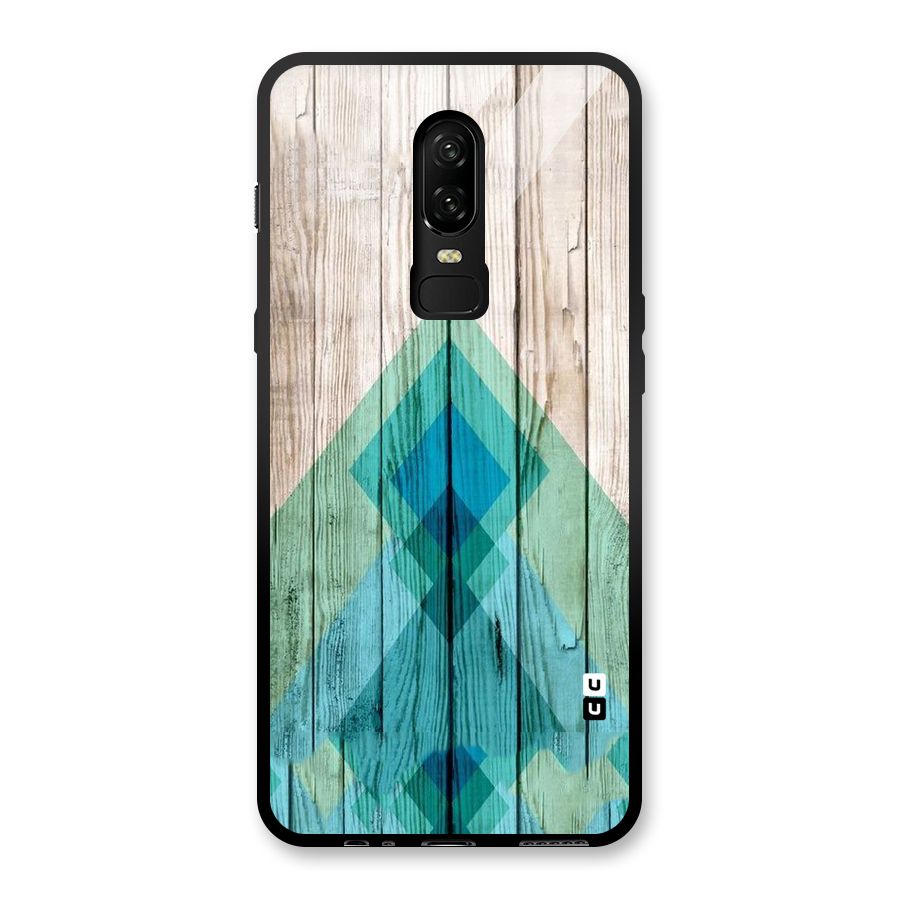 Abstract Green And Wood Glass Back Case for OnePlus 6